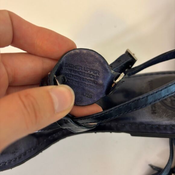 Tory Burch Blue Leather Sandals with Back Strap Size 9 - Picture 7 of 8